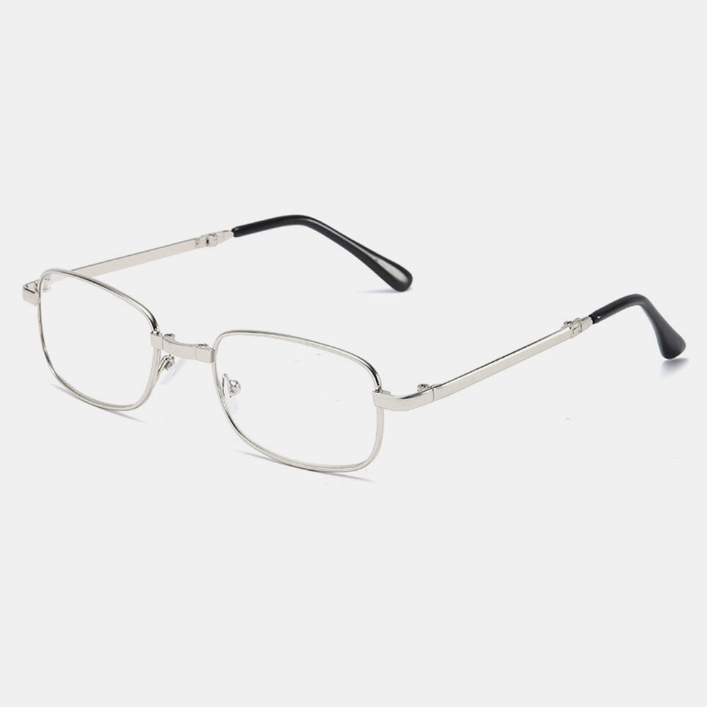 Unisex Draagbare Opvouwbare Anti-Blauwe Bril Classic Metalen Full Frame Anti-Uv Leesbril Verziend Br