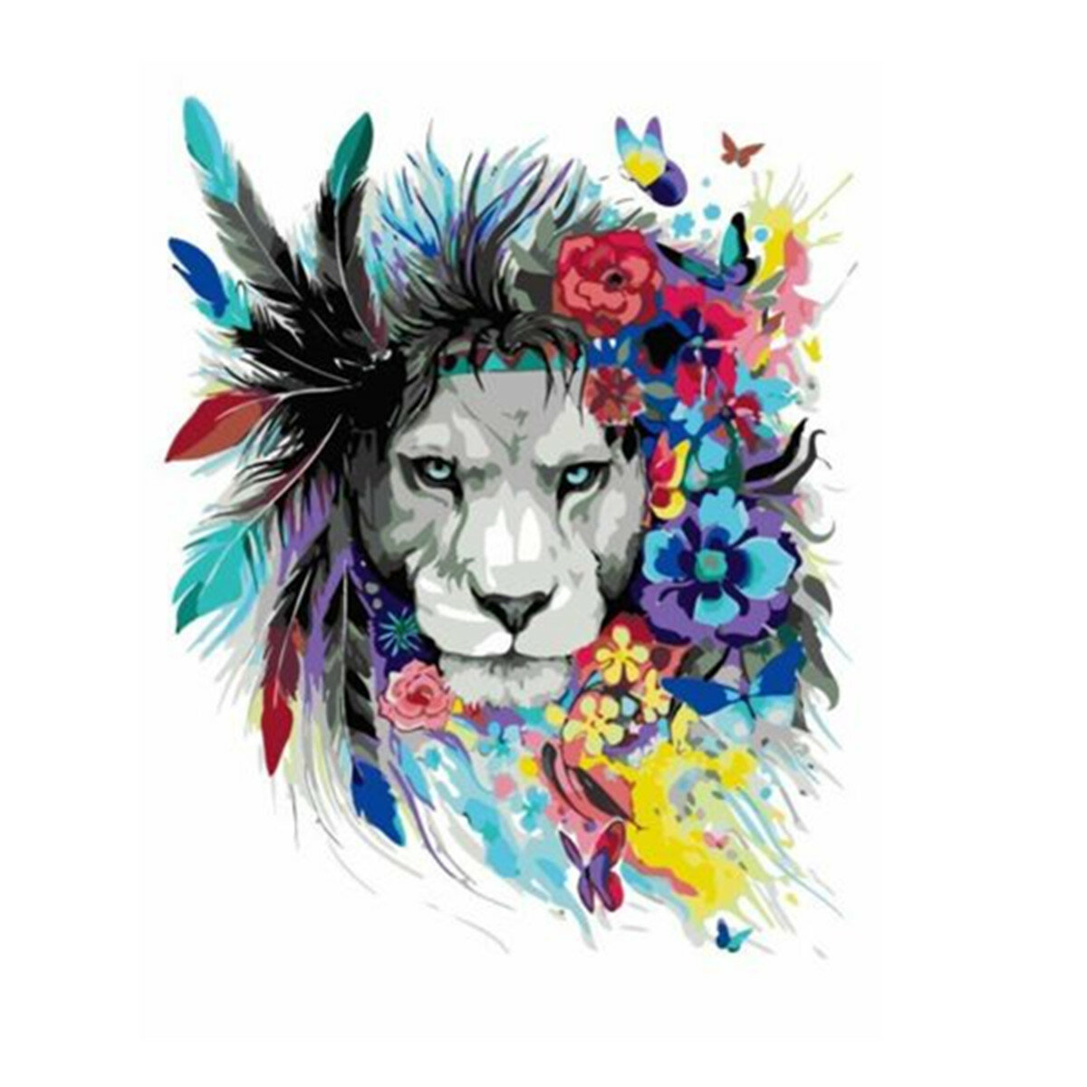 DIY Digitaal schilderen Art Kit Lion 40 * 50cm Art Craft Kit Handgemaakte wanddecoraties Geschenken 