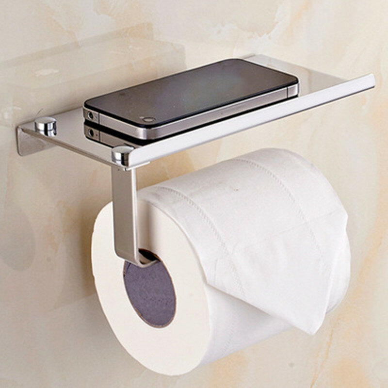 Wandmontage badkamer toiletpapier met telefoonhouder rek Tissue Roll Stand Home