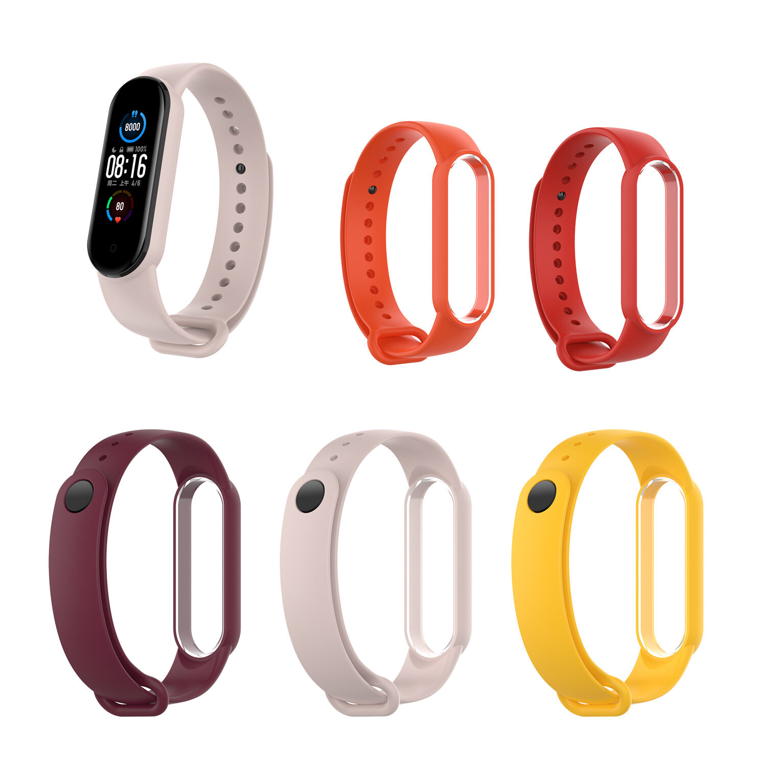 Bakeey Colorful TPU horlogeband horlogeband vervangen voor Xiaomi Miband 5 niet-origineel