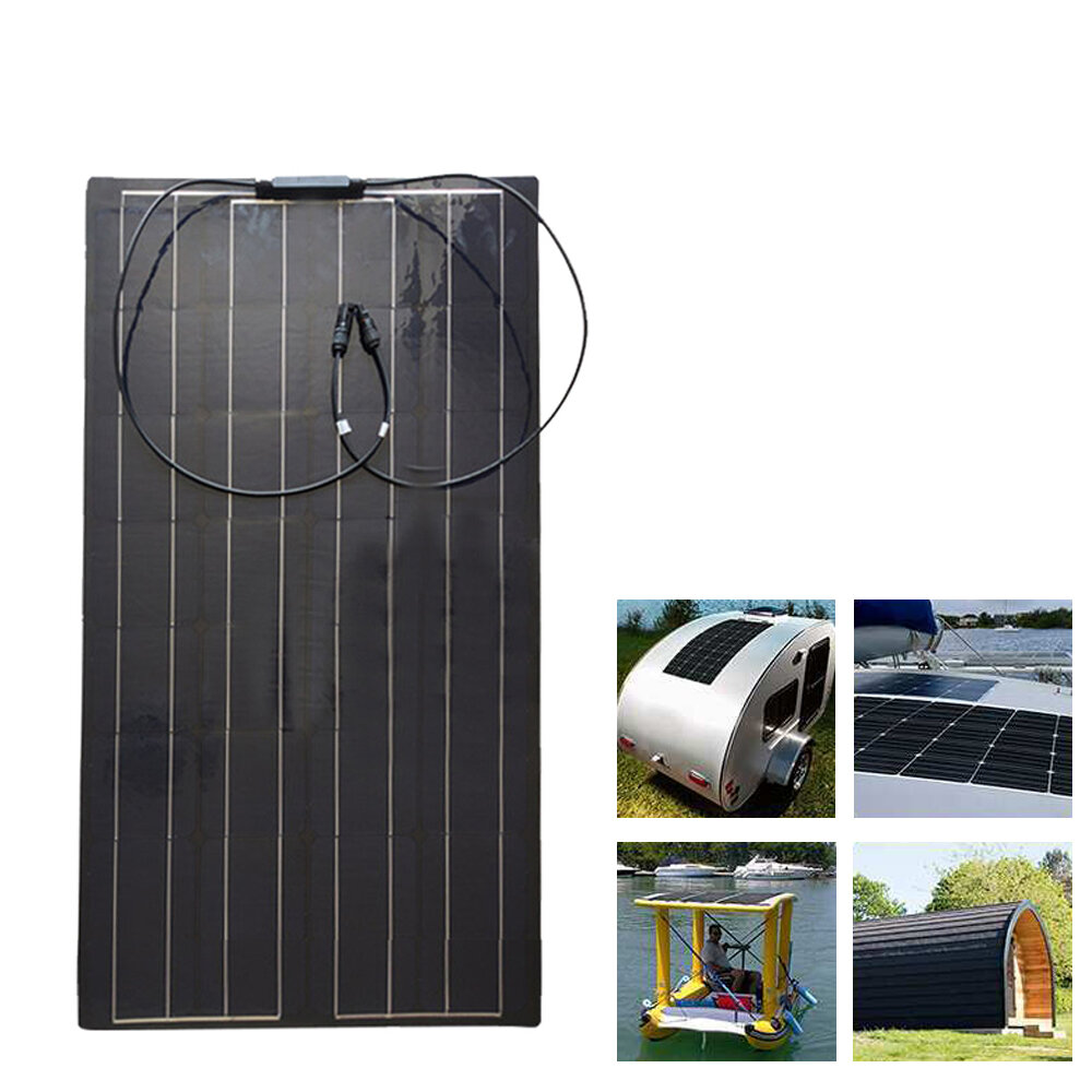 100W 18V TPT Solar Panel de alta eficiencia Solar Cargador DIY Conector Batería Cargador al aire libre cámping Viaje