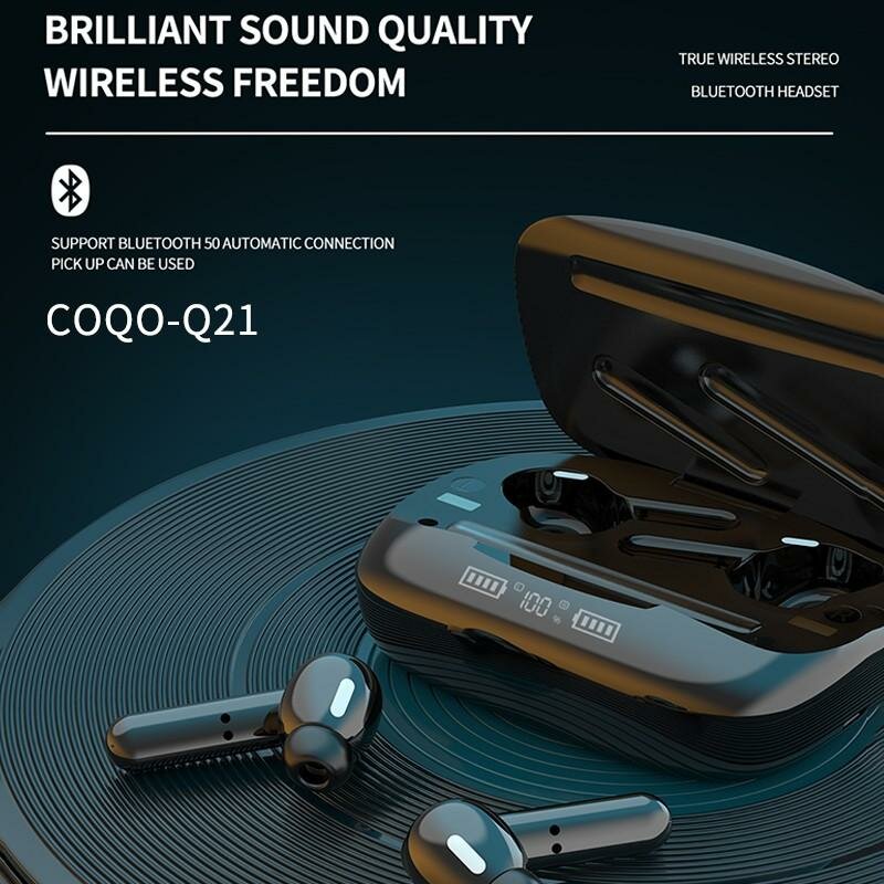Q21 TWS Bluetooth-oortelefoon Sport Binauraal Stereo Touch-LED Lange levensduur van de batterij Wate
