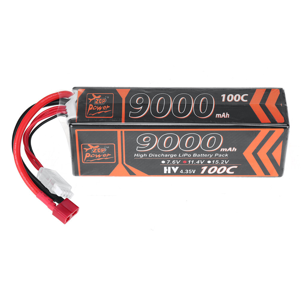 ZOP Power 11.4V 9000mAh 100C 3S LiPo-batterij T Deans-stekker voor RC-auto