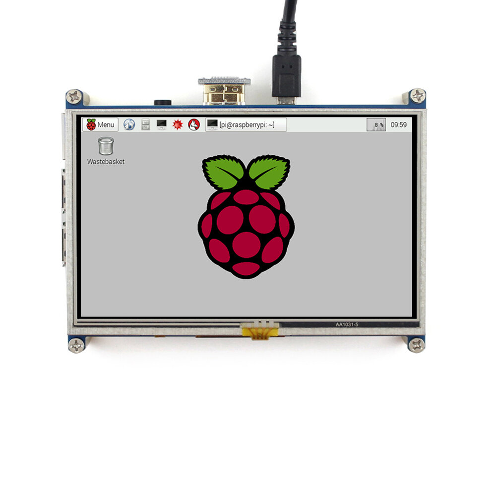 800x480 5 inch resistief touchscreen LCD HDMI-interface voor Raspberry Pi