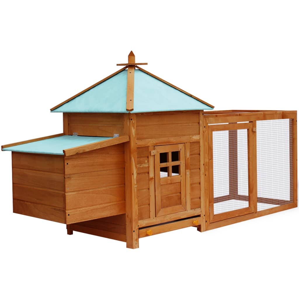 

[EU Direct] vidaXL 170220 Outdoor Chicken Coop House 190 x 72 x 102 cm Pet Cage Double House Pet Supplies Rabbit House P