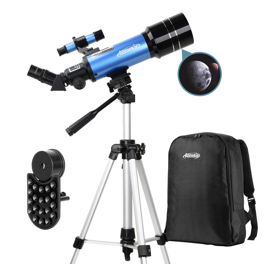 [EU Direct] AOMEKIE 120X 70mm Refractor Astronomical Telescope with High Tripod for Kids Adults Astronomy Beginners AO2017