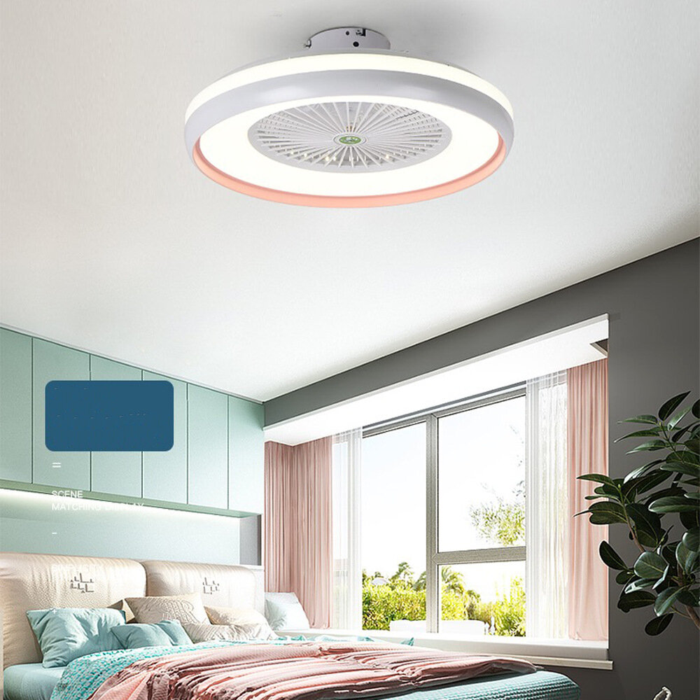 Plafondventilator met verlichting LED-verlichting Traploos dimmen Instelbare windsnelheid Afstandsbediening zonder batterij Moderne LED-plafondlamp voor slaapkamer Woonkamer Eetkamer