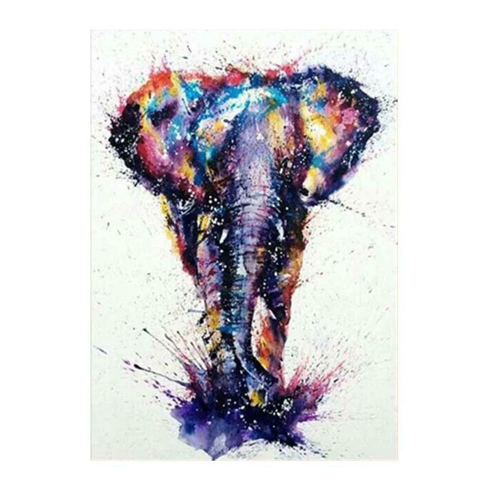 Kleurrijke olifant 5D Diamond schilderij borduurwerk Cross-stitch Wall Decor