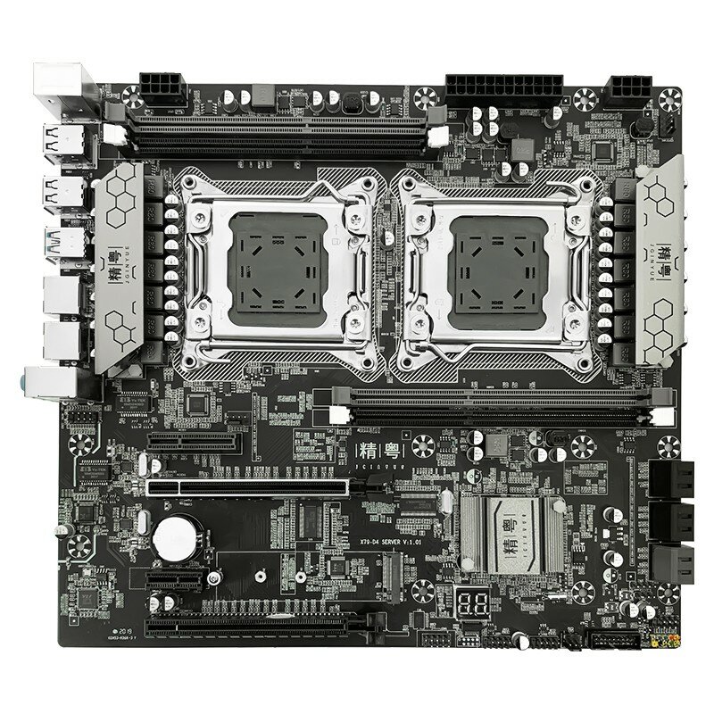 

JGINYUE X79-D4 материнская плата с двумя процессорами LGA 2011 для i7 Xeon E5 V1 и V2 Процессор DDR3 256G ECC / NON-ECC