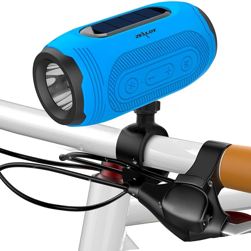 IJVERAAR A4 Draadloze Bluetooth-luidspreker Zaklamp op zonne-energie Outdoor IPX5 Waterdicht stereog