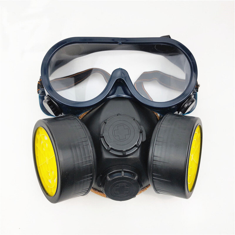 Tpr Double Gas Valvee Double Tank Gas Mask Chemical Spray Paint Anti-smoke Dust Pesticide Pesticide 