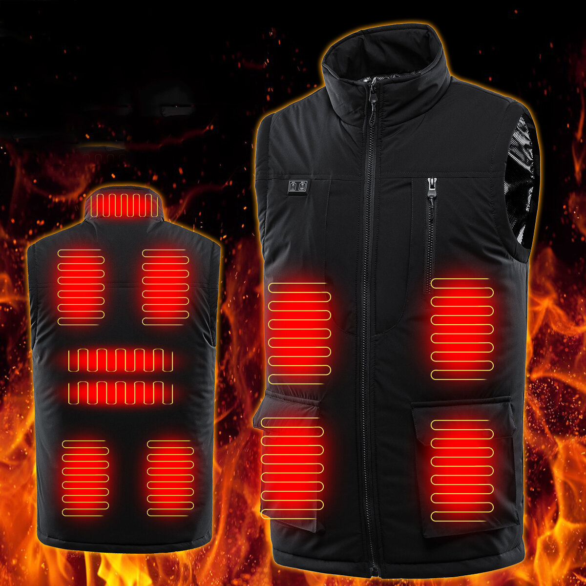 

11 Zone Intelligent Heating Smart Electric Heated Vest Warm Comfortable Winter Heated Jacket for Adult