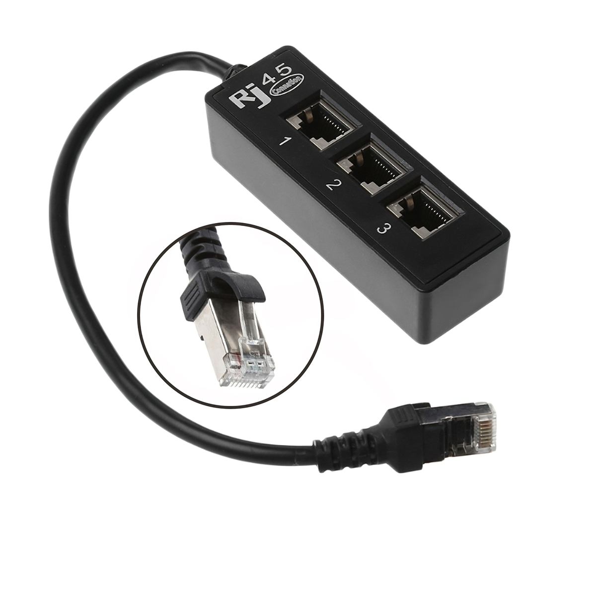 

Сетевой разветвитель кабеля LAN Ethernet RJ45 Сеть с 1 мужчиной на 3 женщины Коннектор Конвертер сетевого разветвителя