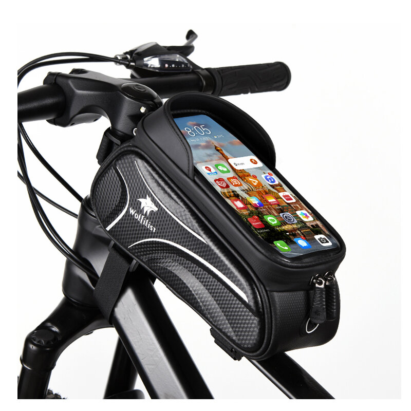 

Wolfilist Bike Bag 2L Large Capacity Waterproof With Sun-Visor Rain Cover Phone Holder- Perfect Bicycle Equipment