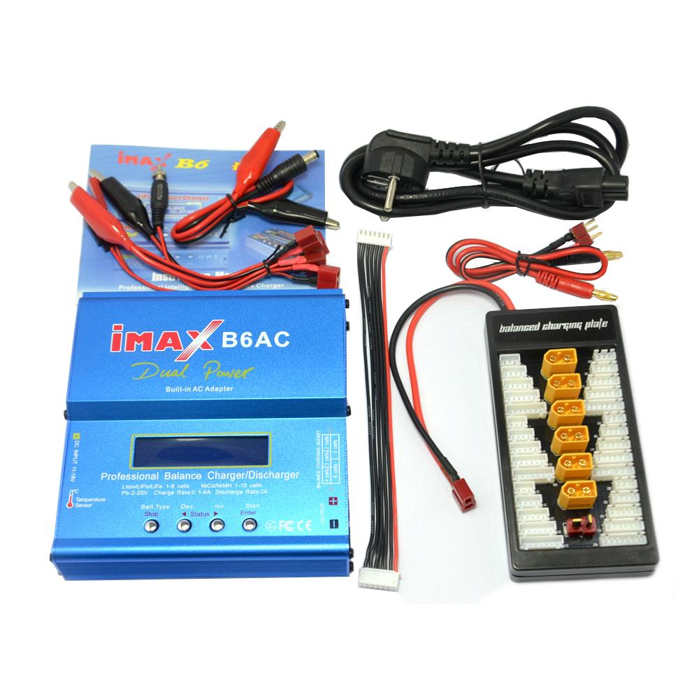 iMAX B6AC 80W 6A Dual Balance-laderontlader met XT60 T Plug Parallelle laadstroomadapterkaart