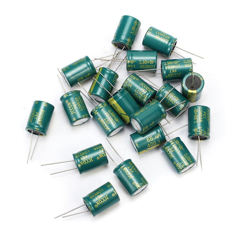 

Geekcreit® 20PCS 400V 68uf High Frequency Low Resistance Switching Power Supply Aluminum Electrolytic Capacitor 18mm*25m