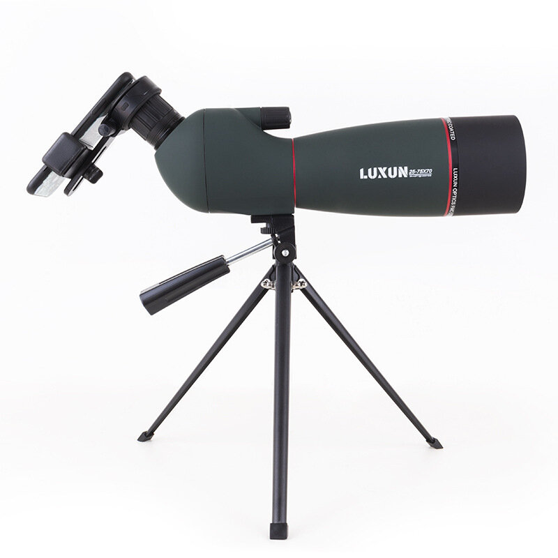 LUXUN 25-75X70 Zoomlanabilir Görüntü Teleskopu Su Geçirmez BAK4 Optik Kuş Monoküler Tripod Depolama Çantası ile