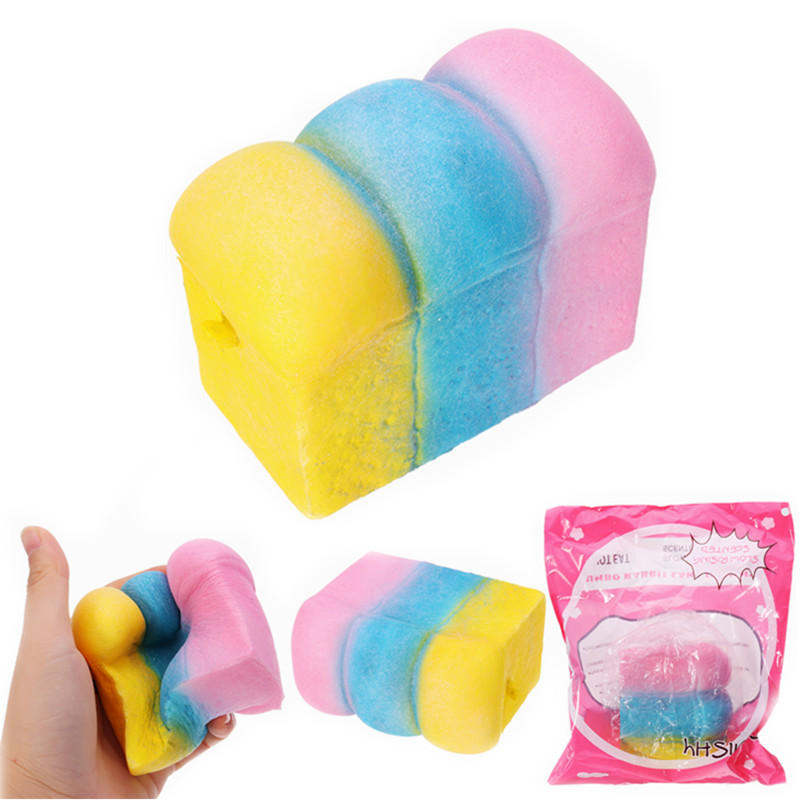 Image of YunXin Squishy Rainbow Toast Loaf Brot 10cm Langsam steigende mit Verpackung Sammlung Geschenk Dekor Spielzeug
