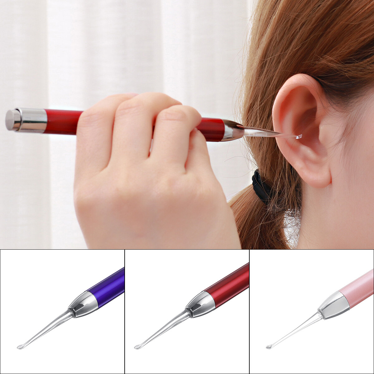 LED-zaklamp Earpick Ear Wax Remover Ear Cleaning Tool voor kinderen en volwassen oorverzorgingsset