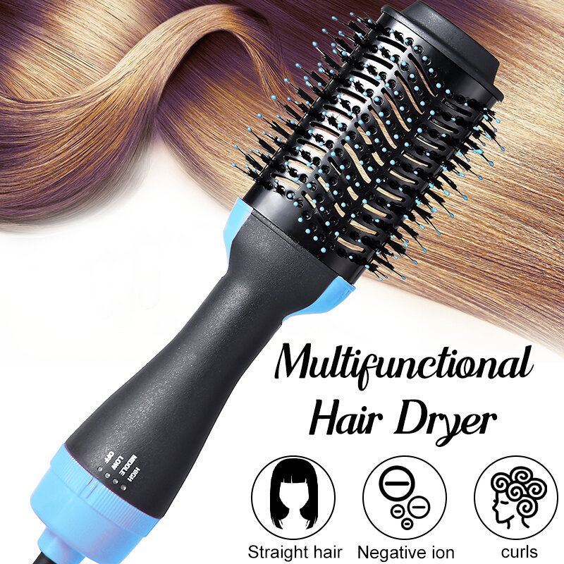 

3 in 1 Pro One Step Hair Blow Dryer And Volumizer Curler Comb Hot Air Brush