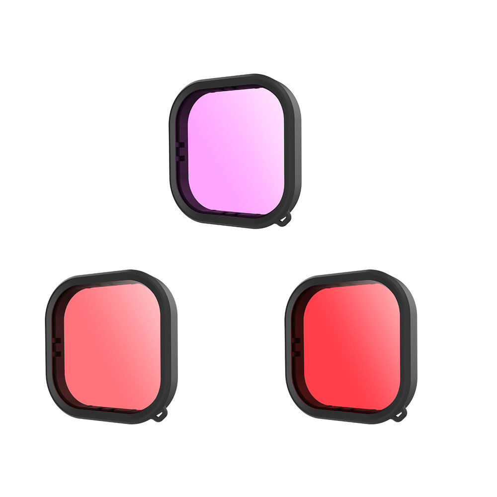 TELESIN 3-Pack Dive Filter Red Magenta Pink Lens Combo for GoPro Hero 9 Accessories