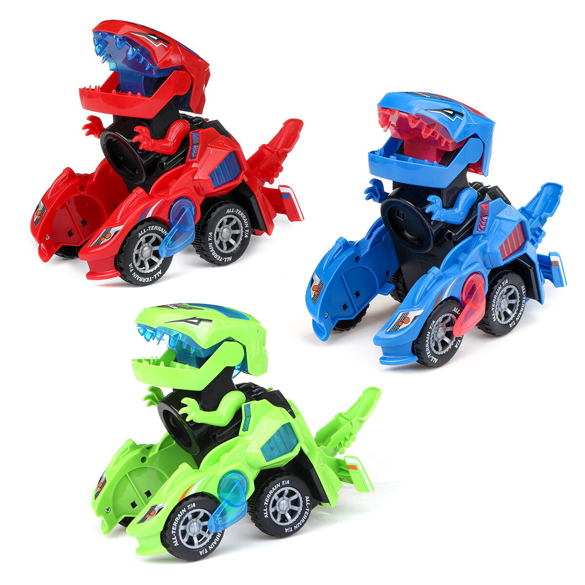 Creative Dinosaur Deformation Toy Car Puzzle Dinosaur Electric Toy Car Light and Music Electric Defo