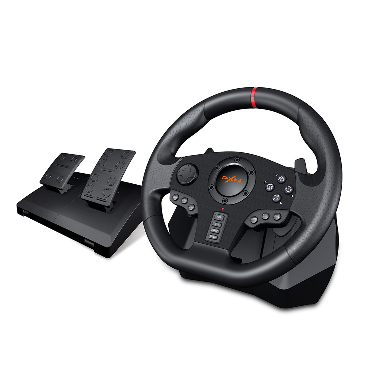 عجلة قيادة الألعاب PXN V900 لجهاز تحكم الألعاب PS3 NS Switch لـ الكمبيوتر USB اهتزاز محرك مزدوج مع Peda قابلة للطي