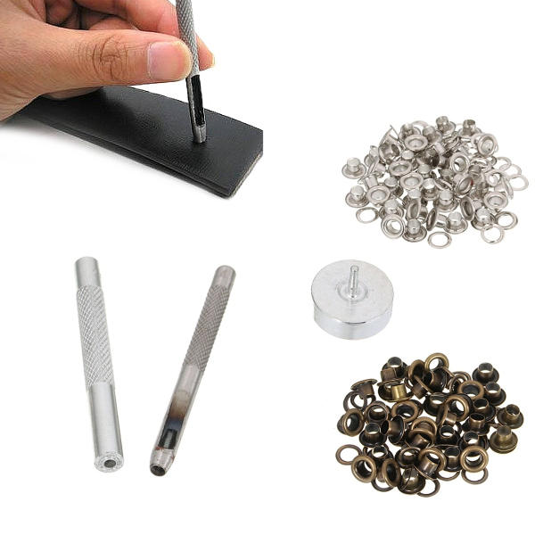 

Leather Tool Grommet Installation Setting Tool Kit Set Leather Hole Punch with 80 Eyelets