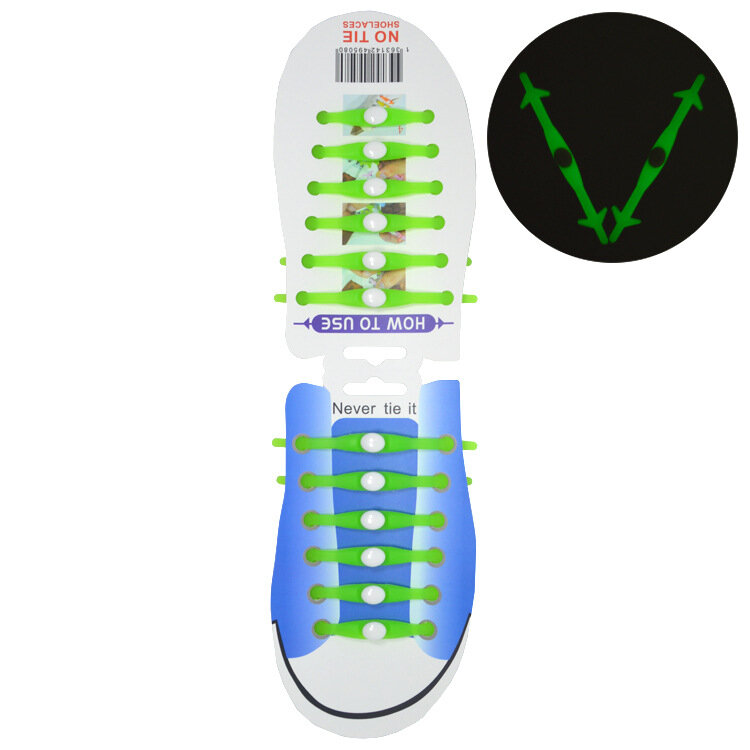 VING Eine Box von 12 Lazy Schuhe mit elastischen Silikon Free Schnürsenkel gebunden Pfeil Sport