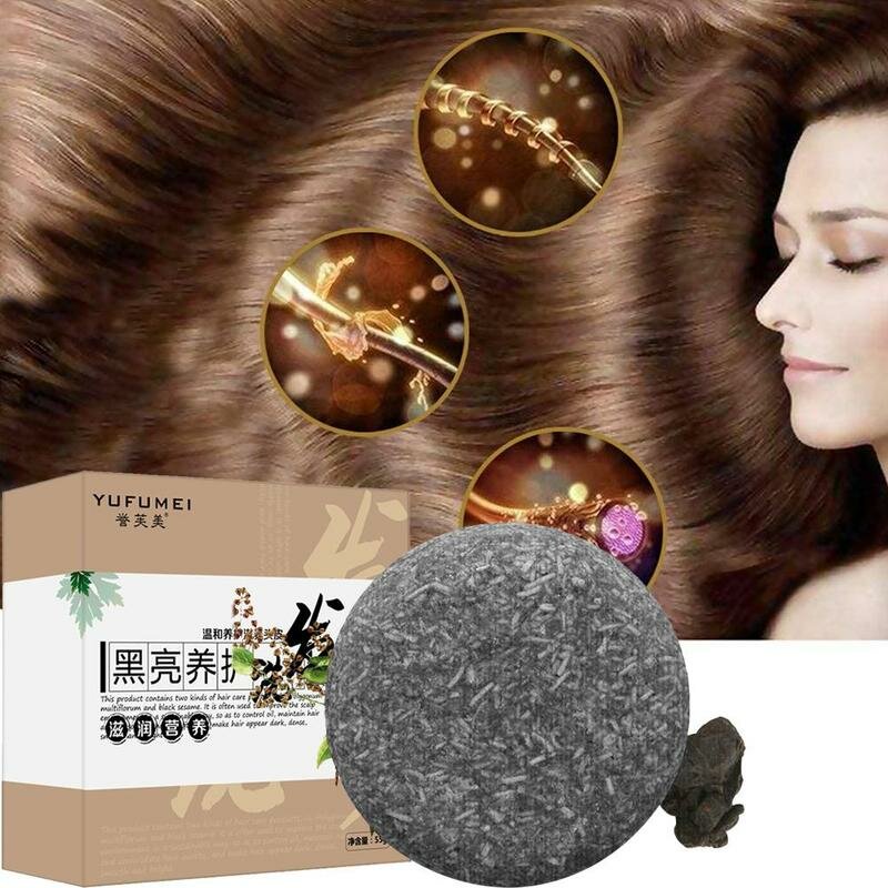 

Herbal Polygonum Essence Hair Darkening Shampoo Bar Soap Natural Mild Formula Hair Shampoo Gray Hair Reverse Hair Cleans