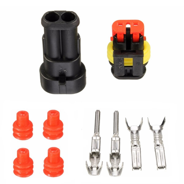 Waterproof PA66 2 Pin Way Wire Connector Terminals For Motorcycle Electrical Car Truck