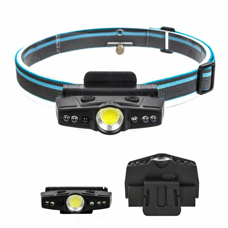 Wave Sensor Headlamp 180° Wide Range Flashlight 350LM LED USB Rechargeable Head Torch COB Outdoor Cycling Adventure Fishing Bike Headlamp