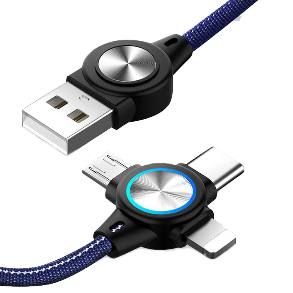 

3A USB-A для iP/Type-C/кабель Micro USB для быстрой зарядки и передачи данных Медь Core Line 1M Long для iPhone14 14 Pro