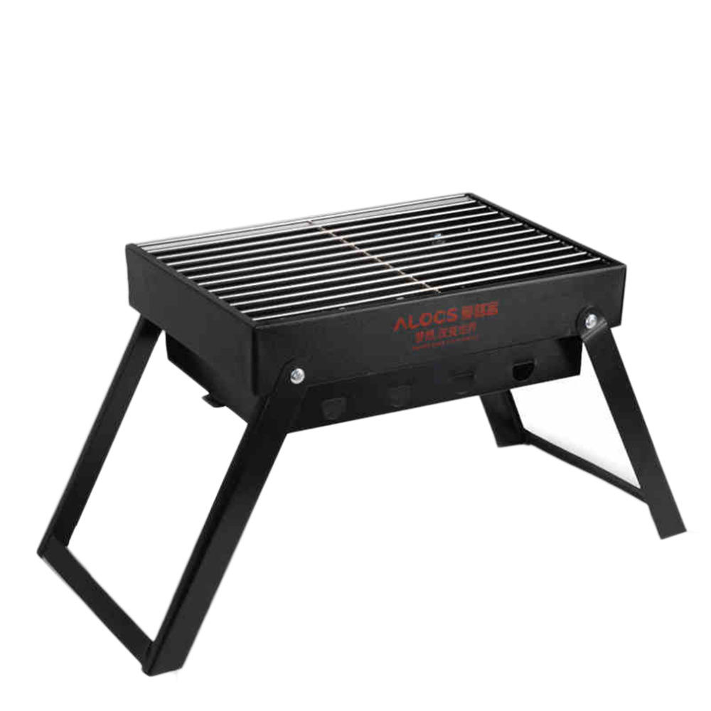 Alocs Outdoor Picnic BBQ Oven Charcoal Furnace Folding Barbecue Grill Portable Charbroiler Camping Hiking