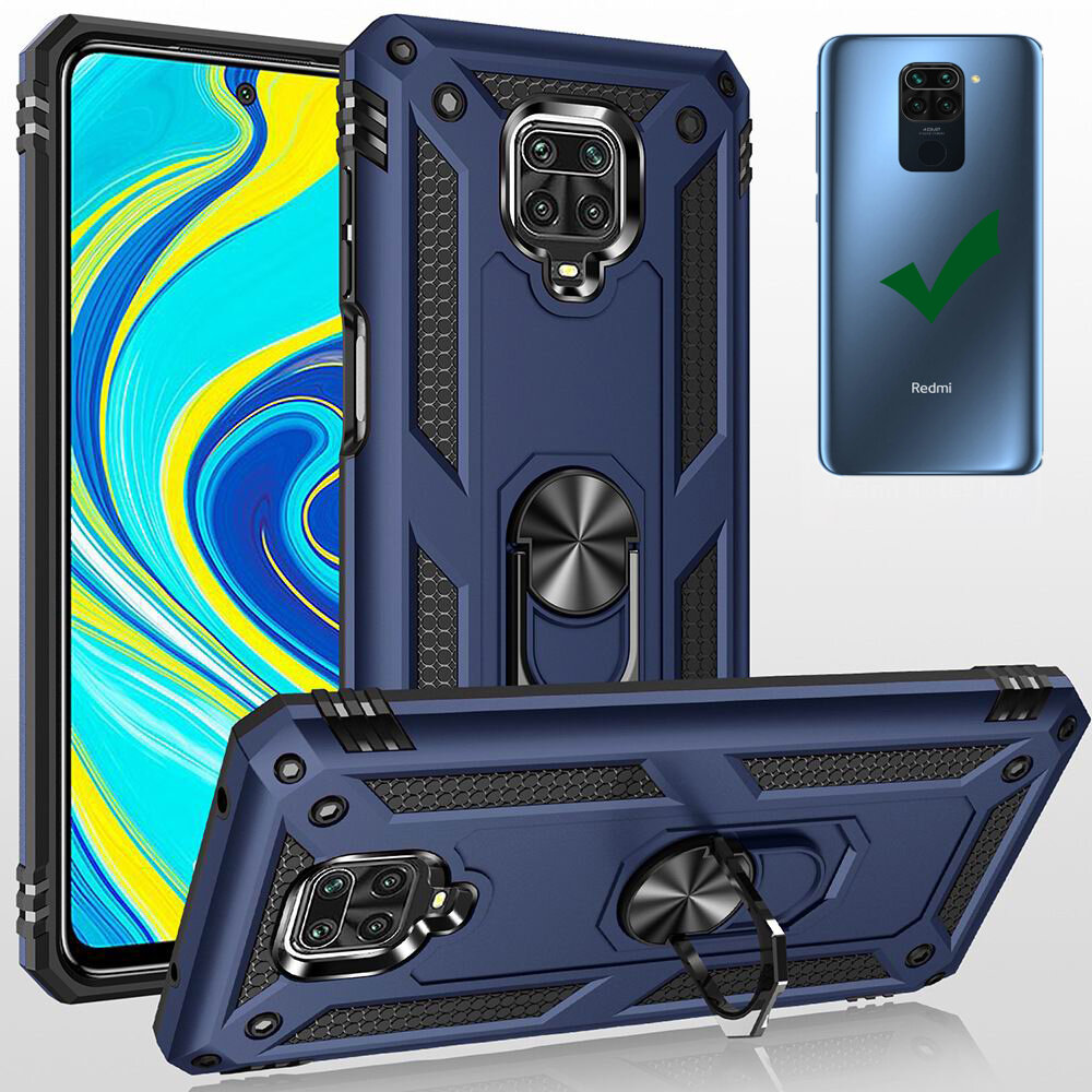 Bakeey for Xiaomi Redmi Note 9 Case Armor Magnetic Adsorption Shockproof with Finger Ring Holder Sta