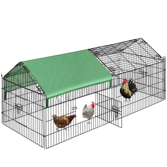 PawGiant Chicken Coop Run Cage Upgrade 86.6"?40"?38" Metal Chicken Fence Pen Pet Playpen Enclosures 