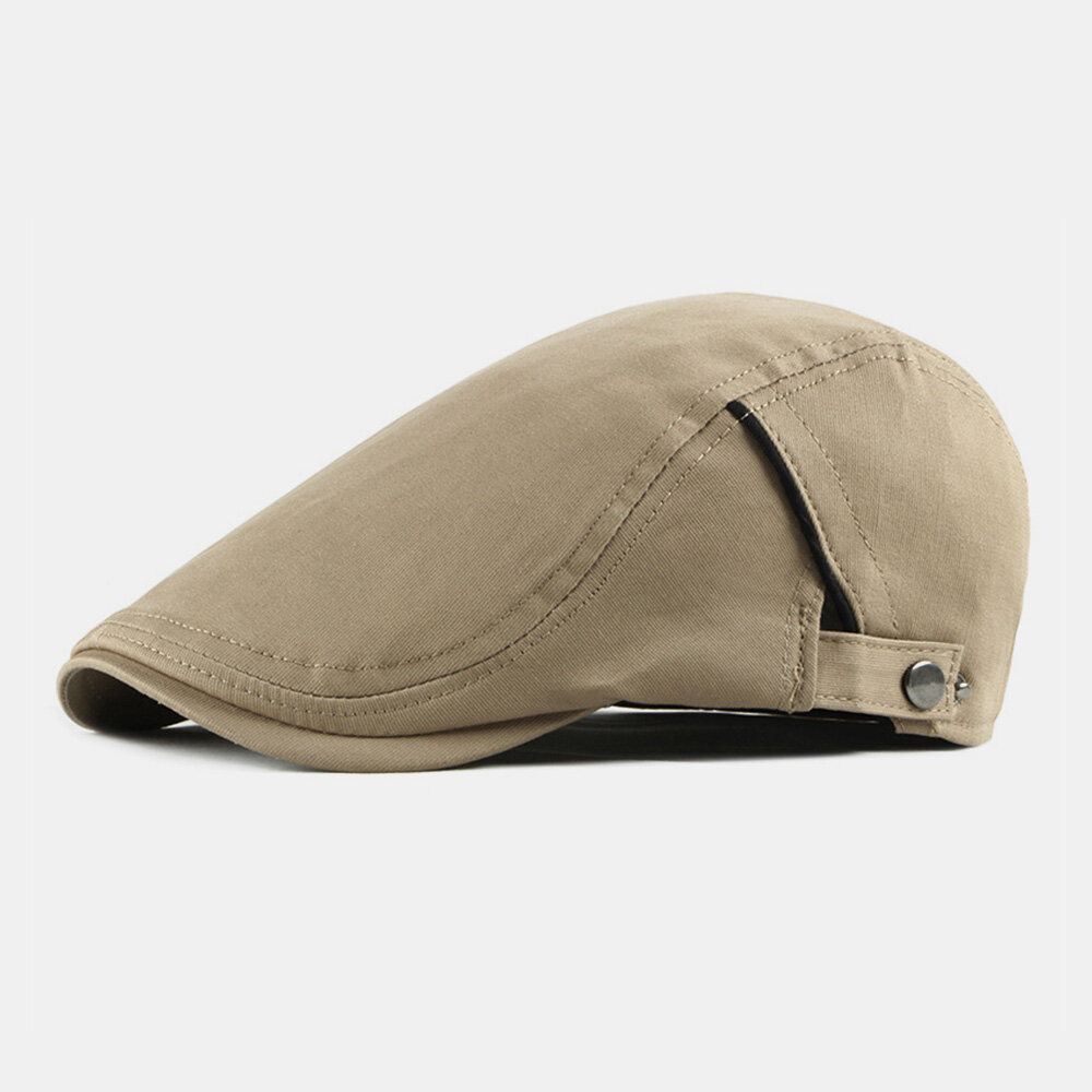 

Men Thin Breathable Adjustable Hat British Retro Wild Berets Flat Caps Forward Hat