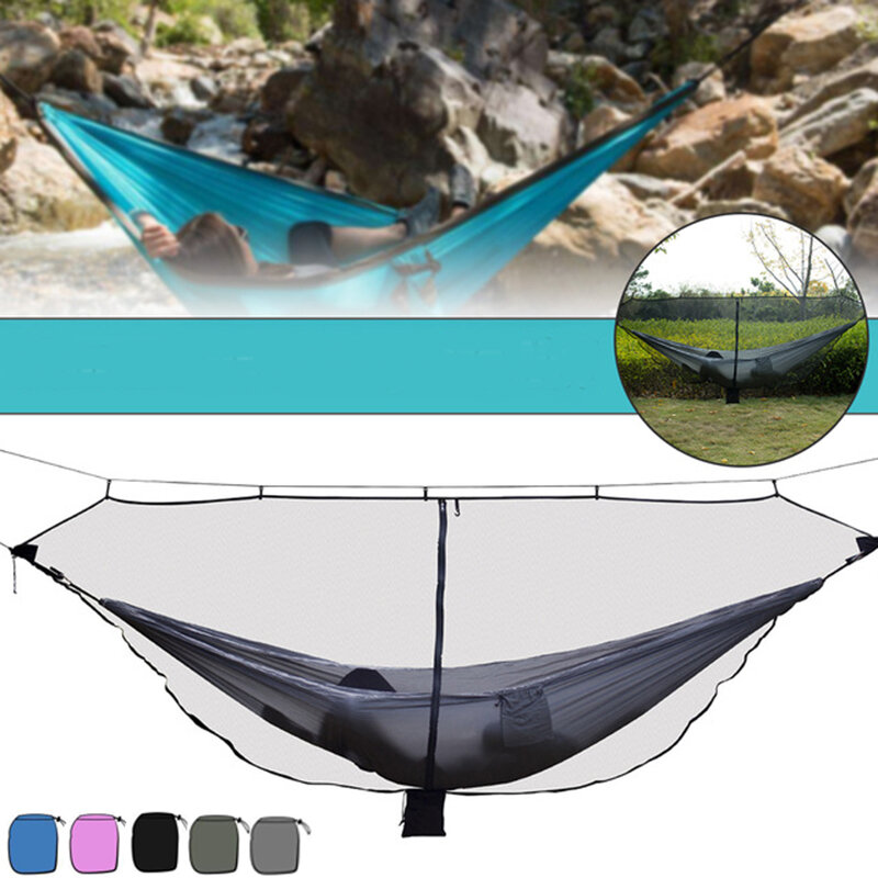 Mosquitero para hamaca de camping al aire libre para 1-2 personas, cama colgante portátil con red.