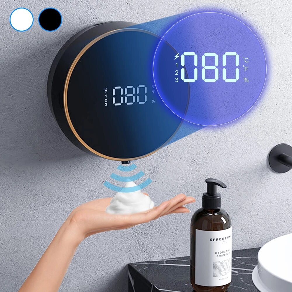 Xiaowei W1 300ML Wall Automatic Soap Dispenser Full-screen Display Battery Room Temperature Soap Dispenser 3 Bubble Mode