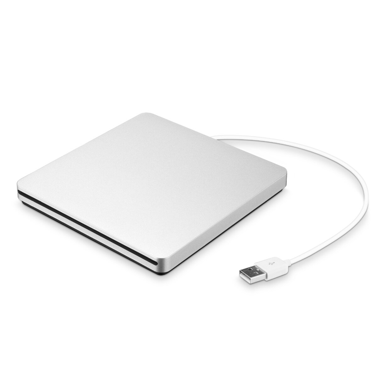 Portable USB 3.0 Silver خارجي DVD-RW Max.24X نقل بيانات عالي السرعة لـ Win XP Win 7 Win 8 Win 10 Mac
