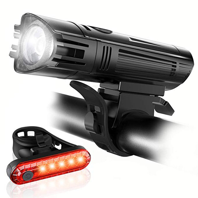 

Bicycle Lights Set Powerful Front and Rear Taillight LED USB Rechargeable Waterproof Cycling Flashlight Bike Headlight L