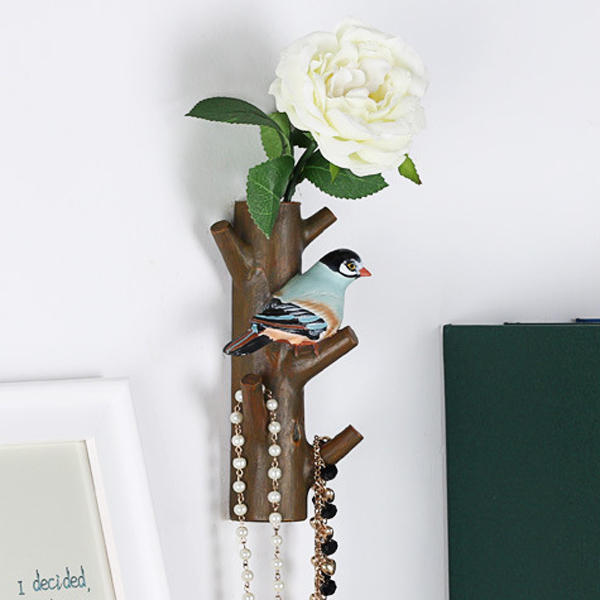 

Творческие смолы цветок птица дерево форма крюк вешалки дом стоять украшение