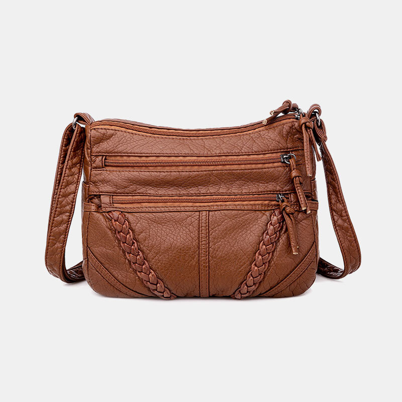 Women Multi-pocket Middle-aged Vintage Crossbody Bag Shoulder Bag