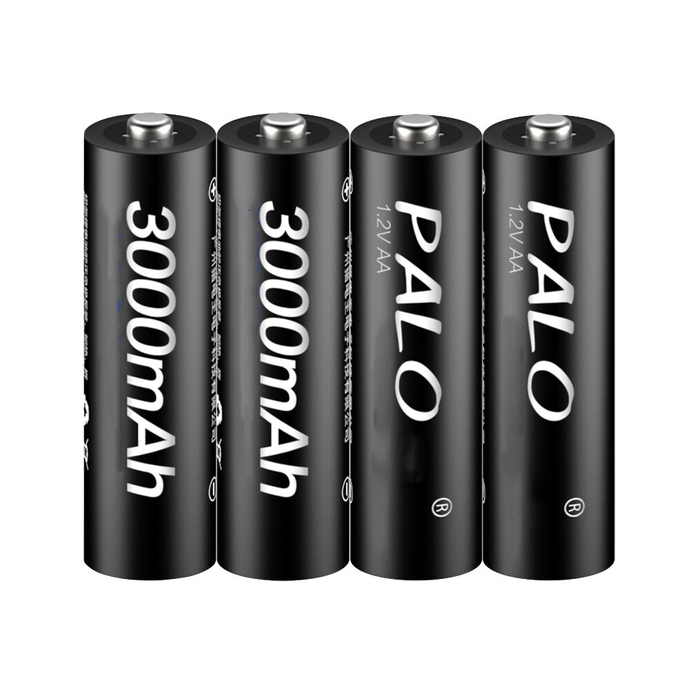 4 pièces AA Batterie USB rechargeable 1.2V 3000mAh Ni-MH Batterie avec boîte de rangement