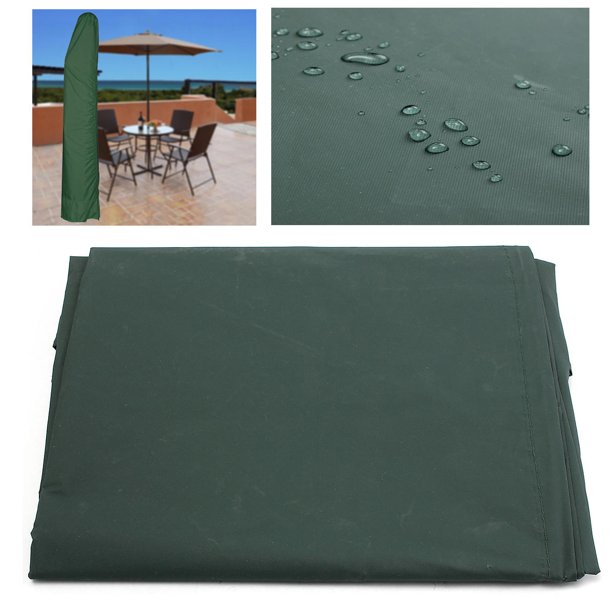 IPRee® Wasserdichte Sonnenschirm Umbrella Cover Outdoor Garten Patio Anti-UV Regenschutz