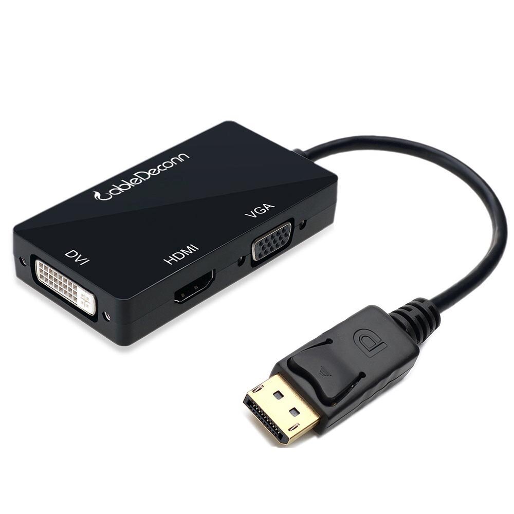

Cabledeconn M0401 Конвертер DP в VGA / HDMI / DVI Адаптер 3 в 1 Сетевой кабельный преобразователь для ПК Ноутбук TV Прое