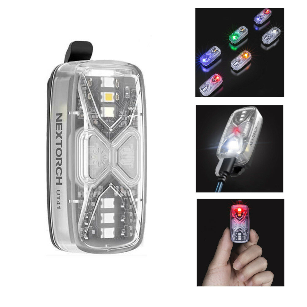 

Nextorch UT41 LED EDC Police Flashlight Shoulder Warning Emergency Light with 6 Light Sources Type-C Rechargeable LED Si
