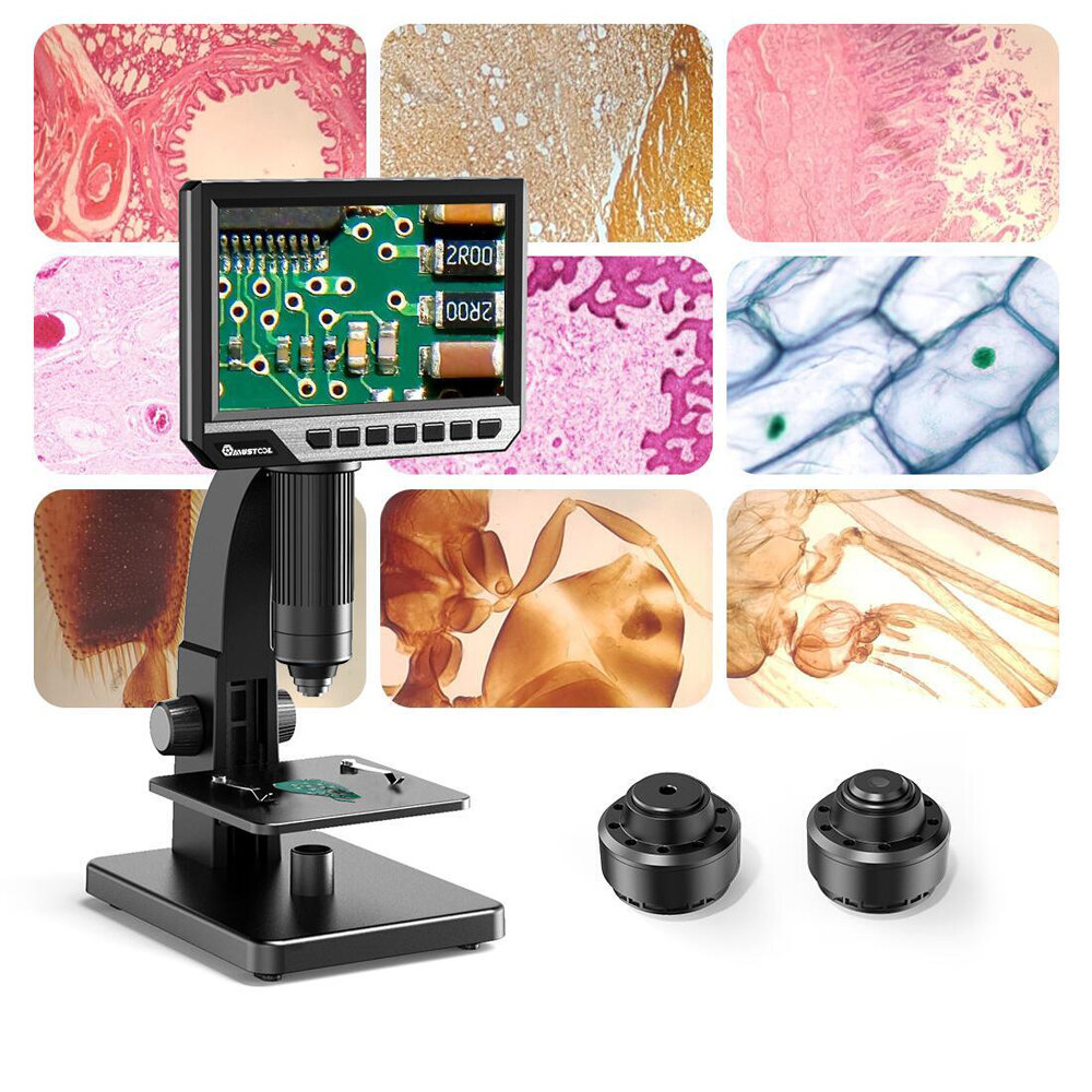 MT315 2000X Dual Lens Digital Microscope 7-inch HD IPS Large Screen Multiple Lens for Circuit/Cells Observation Up&Down