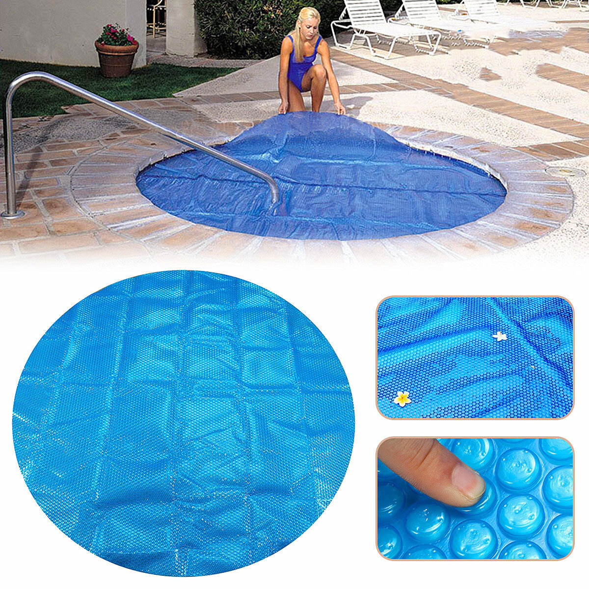 7x7ft Round Hot Tub Heat Retention Cover Heat Retention Bubble SPA Thermal Blanket