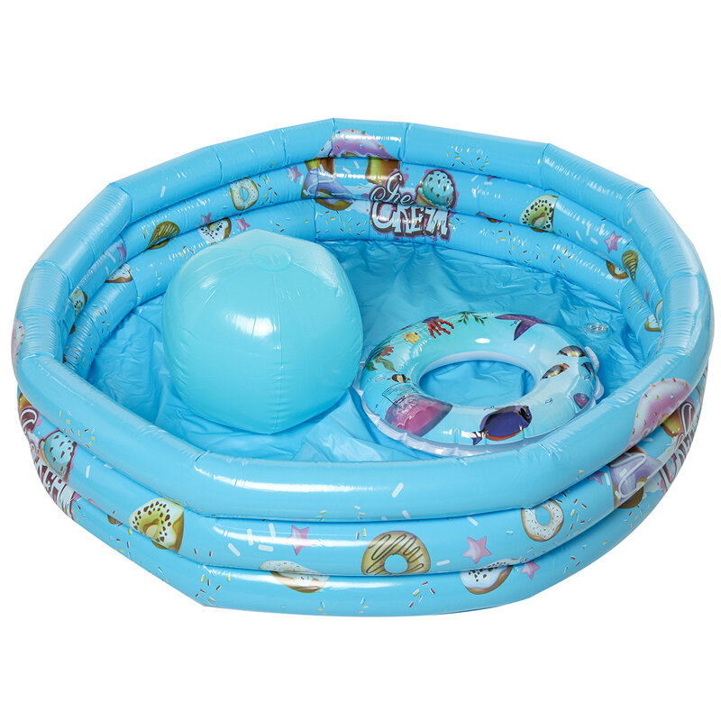 

130cm Children Swimming Pool Bathing Tub Baby Toddler Paddling Inflatable Swimming Pool with Swimming Ring and Ball